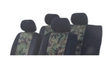 Универсални калъфи, тапицерия за предни и задни седалки за автомобил, джип - пълен компкект в цвят черно-зелен камуфлаж 