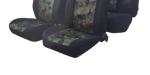 Универсални калъфи, тапицерия за предни и задни седалки за автомобил, джип - пълен компкект в цвят черно-зелен камуфлаж 