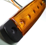 ЛЕД LED Оранжев Диоден Маркер Страничен Габарит с 6 светодиода за камион ремарке бус ван каравана платформа 12V-24V