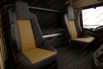 Комплект 1+1 тапицерия от еко кожа за MAN TGX EURO 6 2021+ - бежово-черно