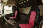 TAP1207SSGКомплект 1+1 тапицерия от еко кожа за VOLVO FH12 EURO 5 2006- 2015 - червено-черно