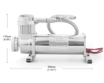 Преносим авто въздушен компресор 12V, 300 PSI, дебит 1.8 CFM, с метален маркуч - за пневматично окачване, офроуд, клаксони и въздушни системи
