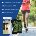 Комплект от 2 бр. самозагряващи се наколенки с турмалин - еластични, универсален размер, унисекс, цвят черен