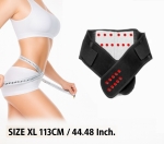 Лумбален колан с турмалин и магнити, регулируем, унисекс - размер XL, 113 cm, черен цвят