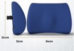 Комплект лумбална възглавница и ортопедична възглавница за сядане, 2 в 1, мемори пяна, подходящи за офис стол или автомобил