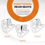 Комплект Луксозна Тапицерия OTOM текстил с еко кожа GTI SPORTS Design – Черна с оранжев шев, за Предни и Задни Седалки