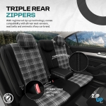 Комплект Луксозна Тапицерия OTOM текстил с еко кожа GTI SPORTS Design – Черна с бял шев, за Предни и Задни Седалки