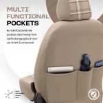 Комплект Луксозна Тапицерия OTOM текстил с еко кожа TORO Design – Бежова с бежов шев, за Предни и Задни Седалки