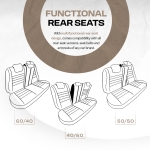 Комплект Луксозна Тапицерия OTOM текстил с еко кожа TORO Design – Бежова с бежов шев, за Предни и Задни Седалки