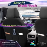 Комплект Луксозна Тапицерия OTOM текстил с еко кожа CARBON Design – Черна със сив шев, за Предни и Задни Седалки