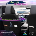 Комплект Луксозна Тапицерия OTOM текстил с еко кожа CARBON Design – Сива със сив шев, за Предни и Задни Седалки