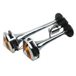 Двоен Въздушен Клаксон тип Тромба с жълта LED светлина – 12V / 24V