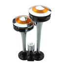 Двоен Въздушен Клаксон тип Тромба с жълта LED светлина – 12V / 24V