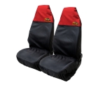 Комплект 2 бр. Универсални водоустойчиви найлонови протектори за автомобилни седалки - черно-червено