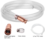 Самозасмукващ маркуч с клапан 12мм 1.7 м, ръчна сифонна помпа за гориво и течности