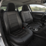 Комплект Универсална Тапицерия от еко кожа за предни и задни седалки – черни, перфорирани