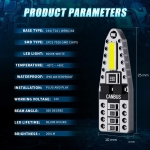 Комплект 2 бр. LED крушки T10, W5W, CANBUS, 6000K бяла светлина, 200 лумена,  12V – блистер