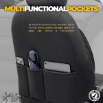 Комплект Луксозна Тапицерия OTOM текстил с еко кожа INDIVIDUAL Design – Черна с бял шев, за Предни и Задни Седалки