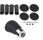 Универсална топка за скоростен лост – 5/6 скорости – алуминий и PU кожа – с адаптери 8/10/11/12 мм