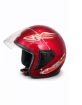 Каска с визьор за мотор, скутер, ATV - размер M/L, Червен металик