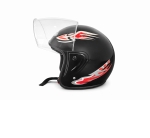 Каска с визьор за мотор, скутер, ATV - размер M/L, Черен металик