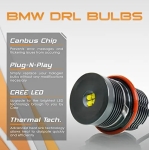 Комплект LED Angel Eyes крушки за BMW – CANBUS, жълта / оранжева светлина, Plug & Play