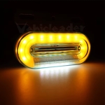 Лед LED Диоден Маркер Габарит Индикатор 12V 24V Бягаща Оранжева светлина - Бял За Камион Бус Ван Ремарке Каравана Платформа