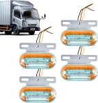 Лед LED Диоден Маркер Габарит Индикатор 12V 24V Бягаща Оранжева светлина - Бял За Камион Бус Ван Ремарке Каравана Платформа