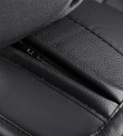 Комплект Луксозна универсална тапицерия кожа с текстил, Черна за Предни и Задни седалки