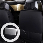 Комплект Луксозна универсална кожена тапицерия, Черна за Предни и Задни седалки