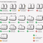 Комплект Луксозна универсална кожена тапицерия, Черна за Предни и Задни седалки