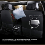 Комплект Луксозна универсална кожена тапицерия, Черна със син шев за Предни и Задни седалки