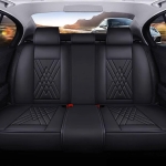 Комплект Луксозна универсална тапицерия кожа, Черна за Предни и Задни седалки