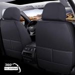 Комплект Луксозна универсална тапицерия кожа, Черна за Предни и Задни седалки