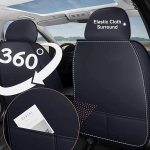 Комплект Луксозна универсална кожена тапицерия, Черна за Предни и Задни седалки