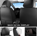 Комплект Луксозна универсална кожена тапицерия, Черно с червено за Предни и Задни седалки