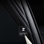 Комплект Луксозна универсална тапицерия кожа с текстил, Черно и бяло за Предни и Задни седалки