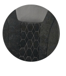 Луксозен комплект универсална автомобилна тапицерия от 9 части – черно / сив дизайн, еко кожа, текстил и полиестер