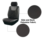 Луксозен комплект универсална автомобилна тапицерия от 9 части – черно / сив дизайн, еко кожа, текстил и полиестер