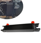 Универсален 7-редов алуминиев маслен радиатор / охладител за масло AN10 37° – черен