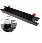 Универсален 7-редов алуминиев маслен радиатор / охладител за масло AN10 37° – черен