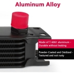 Универсален 7-редов алуминиев маслен радиатор / охладител за масло AN10 37° – черен