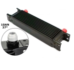 Универсален 10-редов алуминиев маслен радиатор / охладител за масло AN10 37° – черен