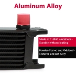 Универсален 10-редов алуминиев маслен радиатор / охладител за масло AN10 37° – черен