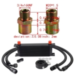 Монтажен комплект маслен радиатор 13 реда AN10 с маркучи, сандвич адаптер и фитинги – универсален