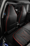 Комплект луксозна универсална тапицерия еко кожа, Черно-Червено за предни и задни седалки