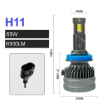 Комплект LED крушки H8 / H9 / H11 – 12V-24V 60W 6500LM 6000K CANBUS без грешки