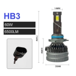 Комплект LED крушки HB3 – 12V-24V 60W 6500LM 6000K CANBUS без грешки