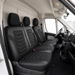 Комплект луксозна тапицерия PANDA за FORD TRANSIT MK8 2014-2023, Еко кожа и текстил, Черно/Сиво