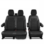 Комплект луксозна тапицерия PANDA за VW T5/T6/T7 2003 - Еко кожа и текстил, Черно/Сиво